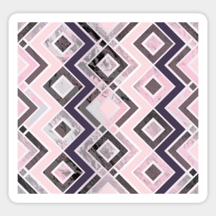 Zigzag pattern of a fluid painting in neon pink and gray Sticker